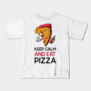 keep calm and eat pizza Kids T-Shirt